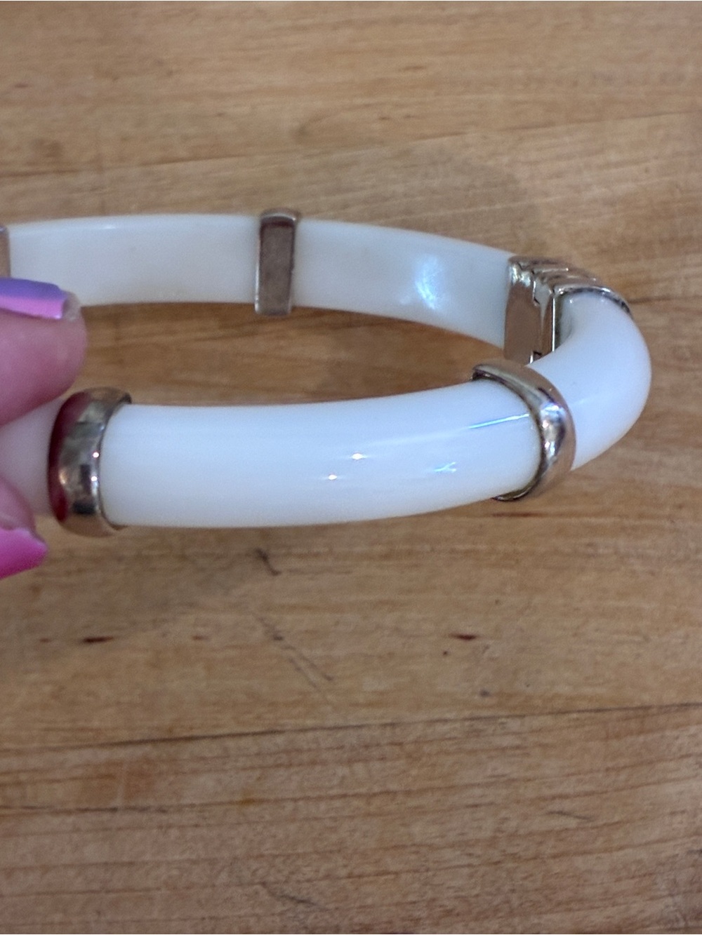925 WK WHITNEY KELLY White Resin and Sterling Silver 925 Bangle Bracelet - Picture 6 of 12